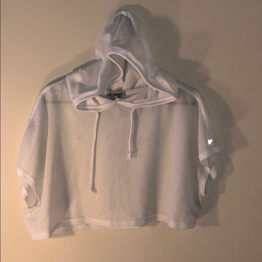 Forever 21 Cropped mesh hoodie